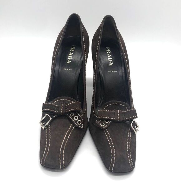 Prada Leather Suede High Heels - Picture 3 of 6